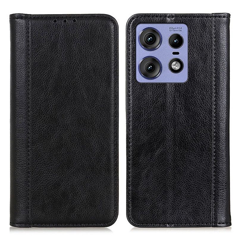 Kožené Pouzdro Folio Na Motorola Edge 50 Pro Textura Ltchi