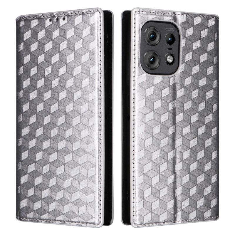 Kožené Pouzdro Motorola Edge 50 Pro Kryty Na Mobil 3d Diamantový Vzor