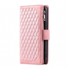 Kožený Kryt Motorola Edge 50 Pro Polstrovaná Kapsa Na Zip
