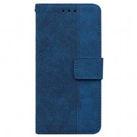 Kožený Kryt Na Motorola Edge 50 Pro Páskový Tkaný Vzor