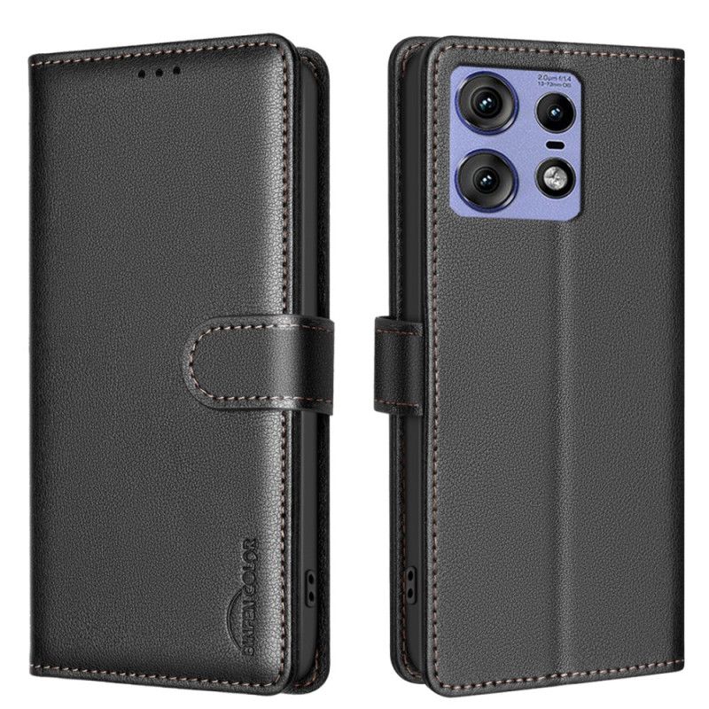 Kožený Kryt Na Motorola Edge 50 Pro Peněženka Rfid