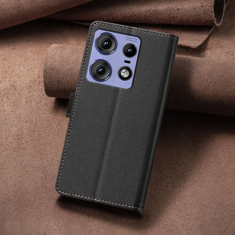 Kožený Kryt Na Motorola Edge 50 Pro Peněženka Rfid