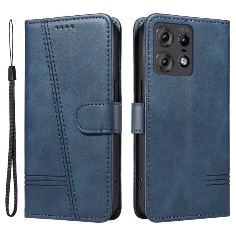Kožený Kryt Na Motorola Edge 50 Pro Řádky