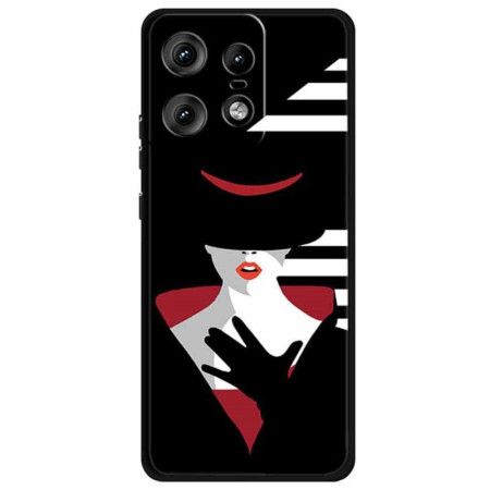 Kryt Motorola Edge 50 Pro Dáma V Černém Klobouku