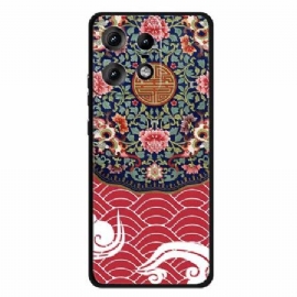 Kryt Na Motorola Edge 50 Pro Shluk Květin A Drak