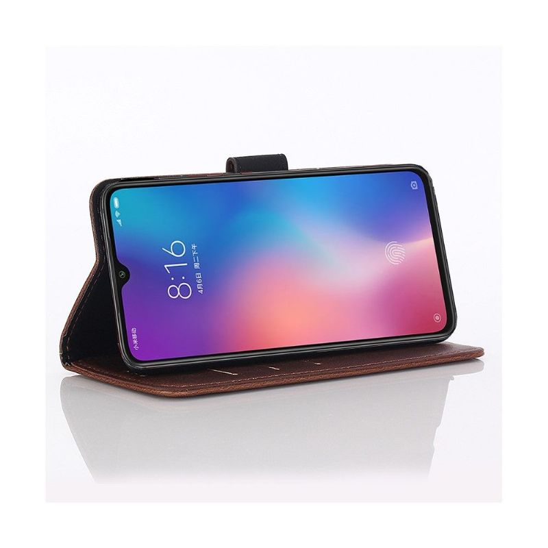 Kožené Pouzdro Folio Na Xiaomi Mi 9 Retro Elegantní Umělá Kůže