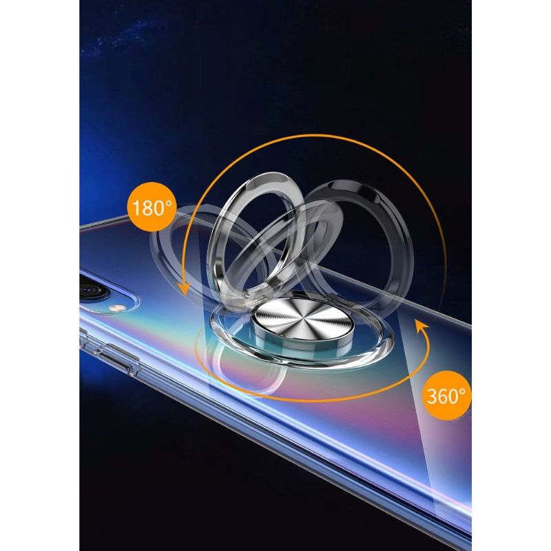 Kryty Na Mobil Na Xiaomi Mi 9 S Magnetickým Kroužkem - Průhledná Černá
