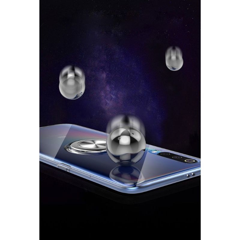 Kryty Na Mobil Na Xiaomi Mi 9 S Magnetickým Kroužkem - Průhledná Černá