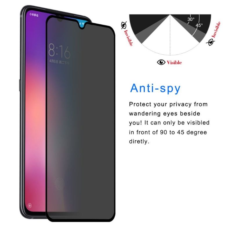 Kryty Na Mobil Na Xiaomi Mi 9 - Tvrzené Sklo A Soukromý Filtr
