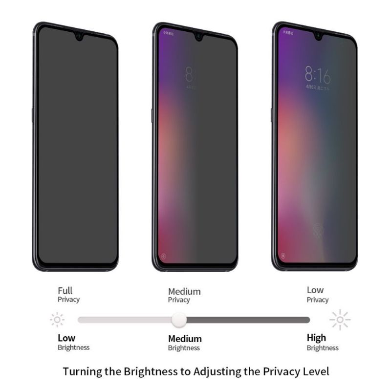 Kryty Na Mobil Na Xiaomi Mi 9 - Tvrzené Sklo A Soukromý Filtr