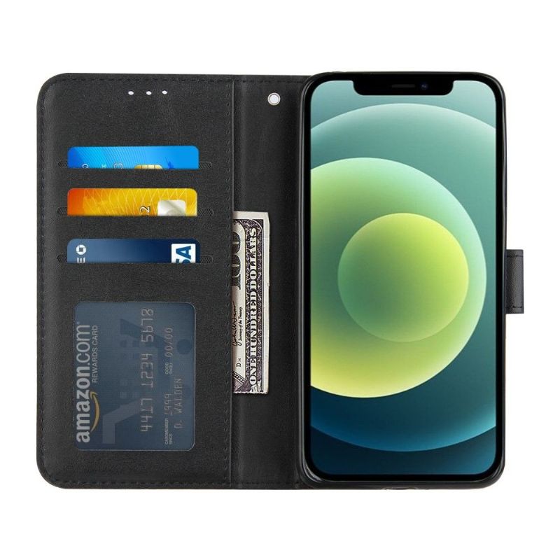 Flipové Pouzdro Na iPhone 13 Mini Efektní Linie Kůže