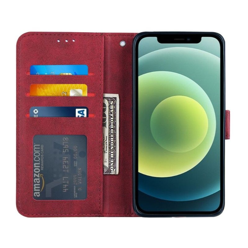 Flipové Pouzdro Na iPhone 13 Mini Efektní Linie Kůže