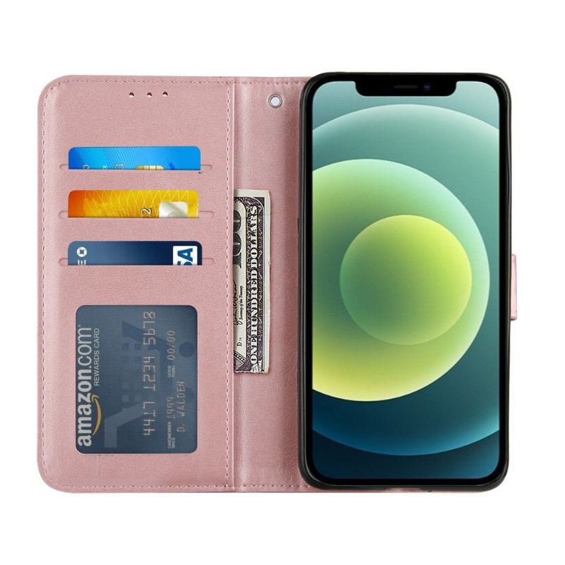 Flipové Pouzdro Na iPhone 13 Mini Efektní Linie Kůže