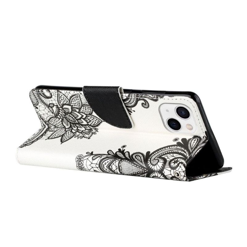 Flipové Pouzdro Na iPhone 13 Mini Krajkové Květiny