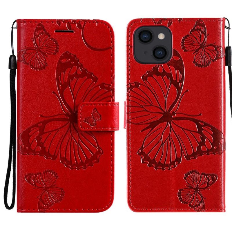 Flipové Pouzdro Na iPhone 13 Mini Motýli Podpůrných Funkcí