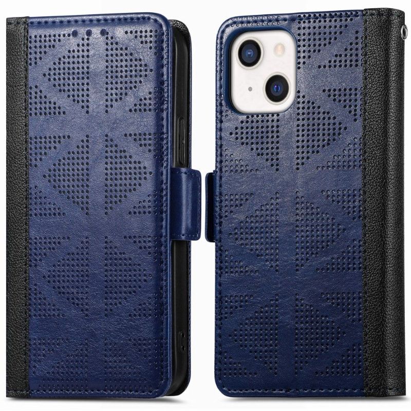 Flipové Pouzdro Na iPhone 13 Mini Umělá Kůže S Dírkami