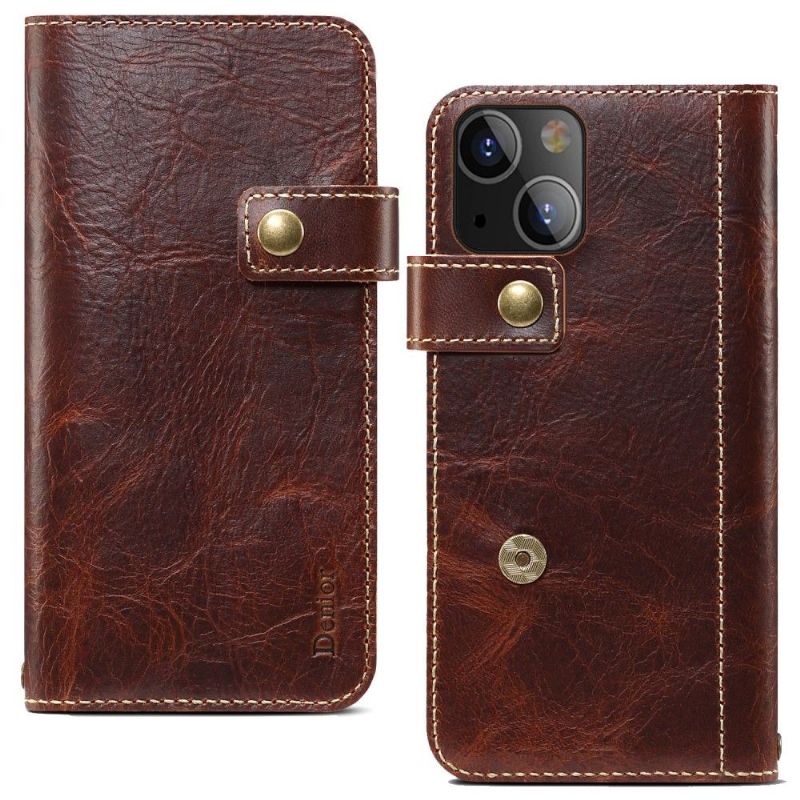Flipové Pouzdro Na iPhone 13 Mini Vintage Kožené Prošívání
