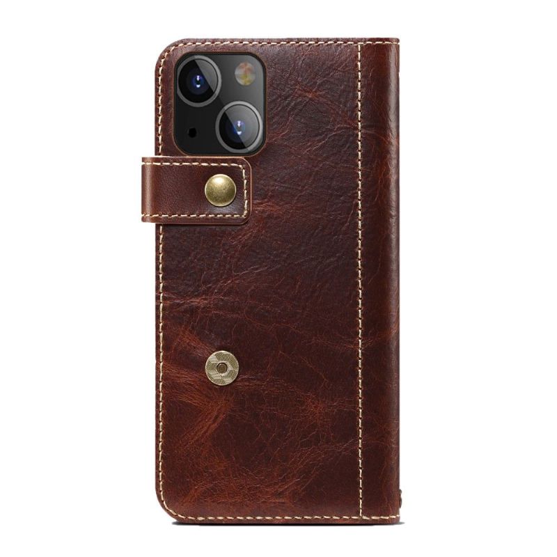 Flipové Pouzdro Na iPhone 13 Mini Vintage Kožené Prošívání