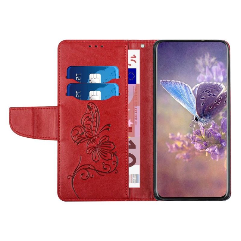 Kožené Pouzdro Folio Na iPhone 13 Mini Flipové Pouzdro Motýl