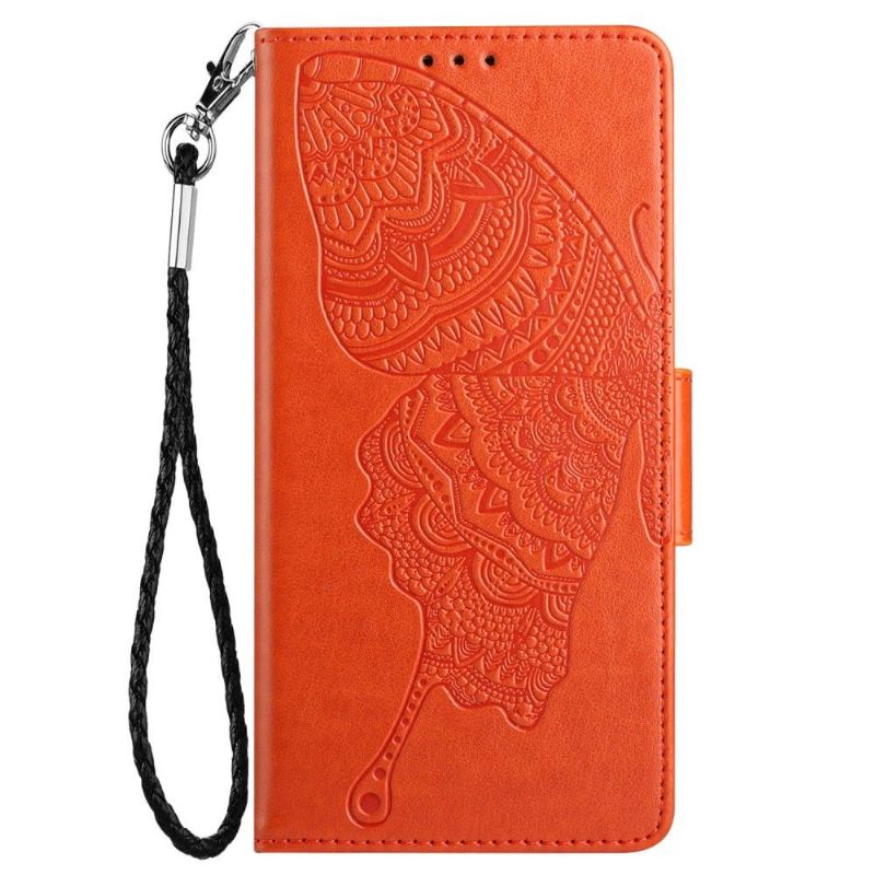 Kožené Pouzdro Folio Na iPhone 13 Mini Flipové Pouzdro Motýl