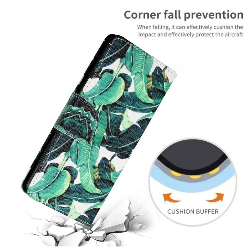 Kožené Pouzdro Na iPhone 13 Mini Banánové Listy