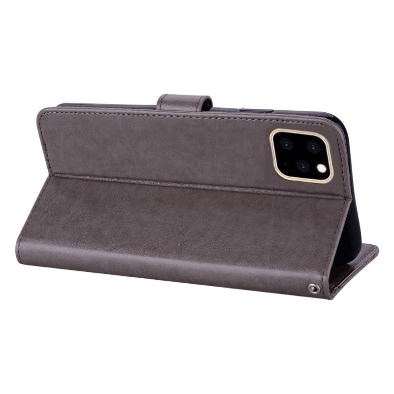 Kožené Pouzdro Na iPhone 13 Mini Reliéfní Sova