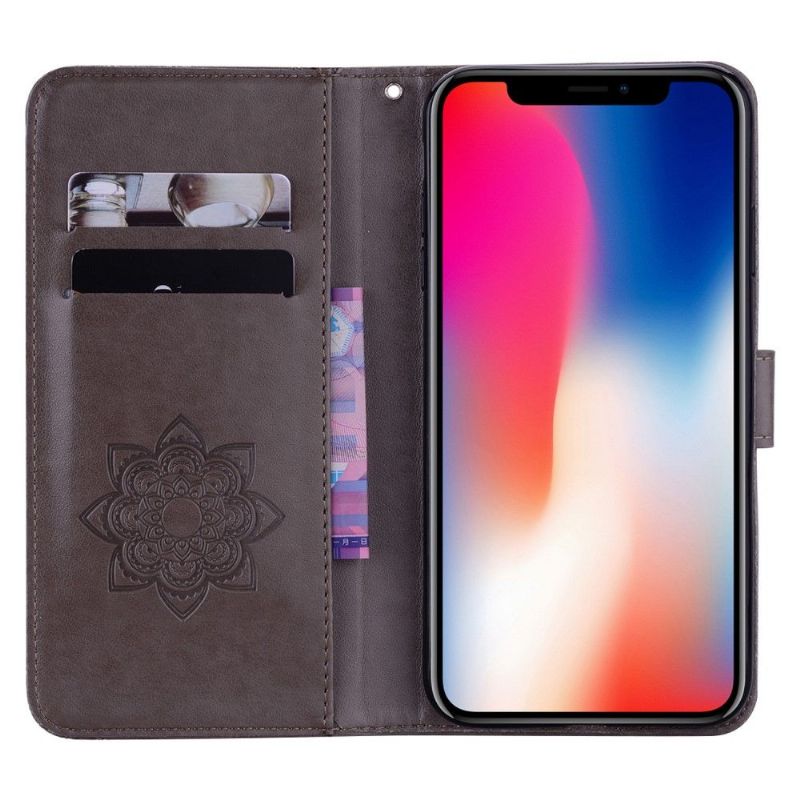 Kožené Pouzdro Na iPhone 13 Mini Reliéfní Sova