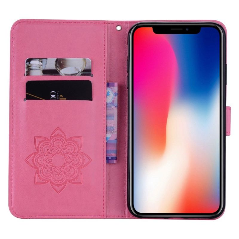 Kožené Pouzdro Na iPhone 13 Mini Reliéfní Sova