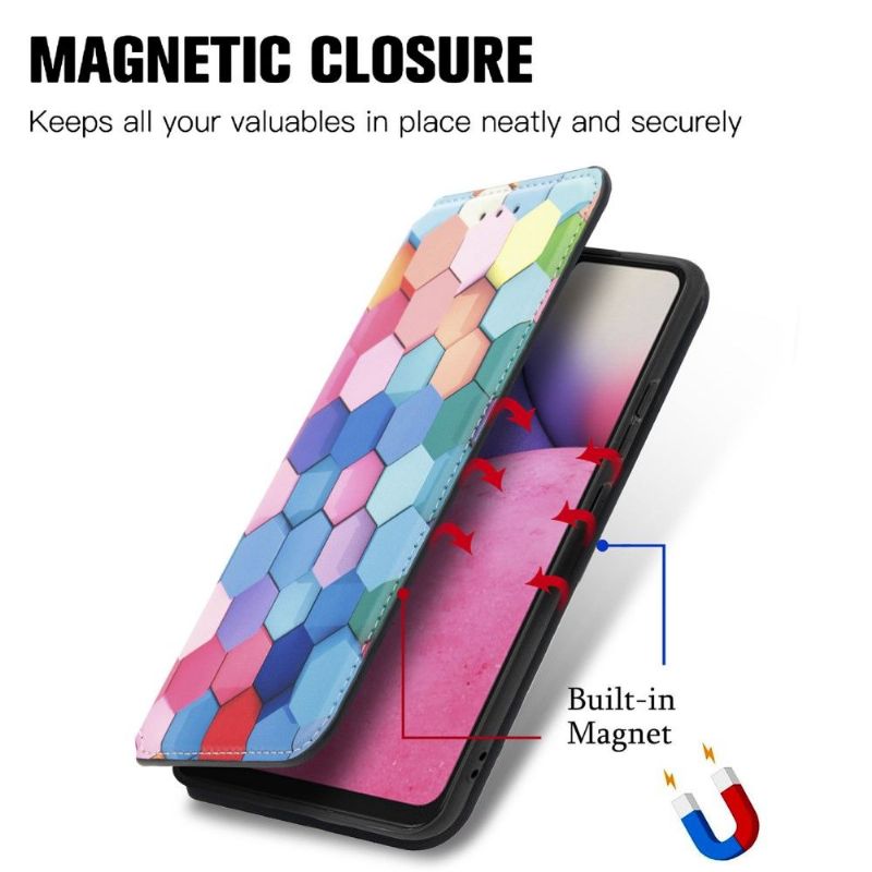 Flipové Pouzdro Na Samsung Galaxy A33 5G Kožené Pouzdro Barevná Voštinová Klopa