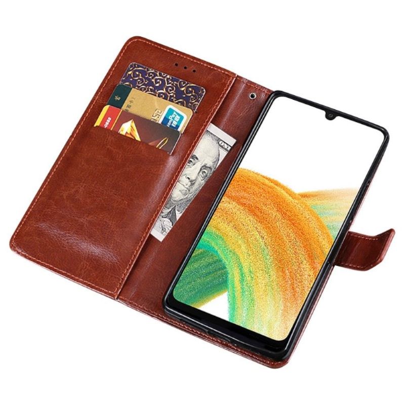 Flipové Pouzdro Na Samsung Galaxy A33 5G Kožené Pouzdro Kožený Efekt Idewei Folio