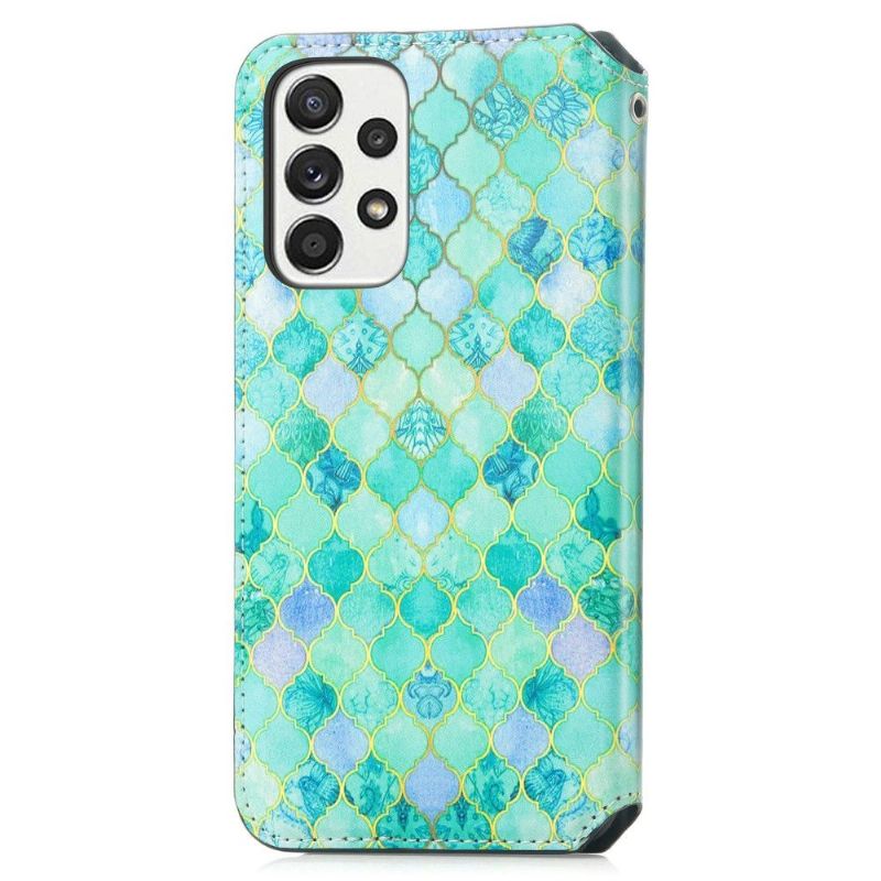 Flipové Pouzdro Na Samsung Galaxy A33 5G Kožené Pouzdro Překlápěcí Chlopeň Se Vzorem Arabesque