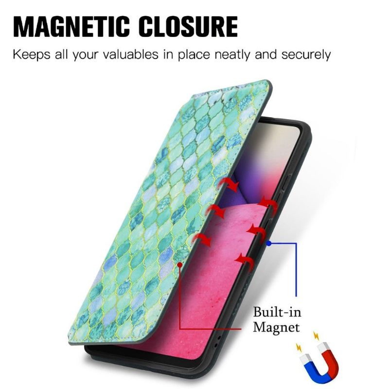 Flipové Pouzdro Na Samsung Galaxy A33 5G Kožené Pouzdro Překlápěcí Chlopeň Se Vzorem Arabesque