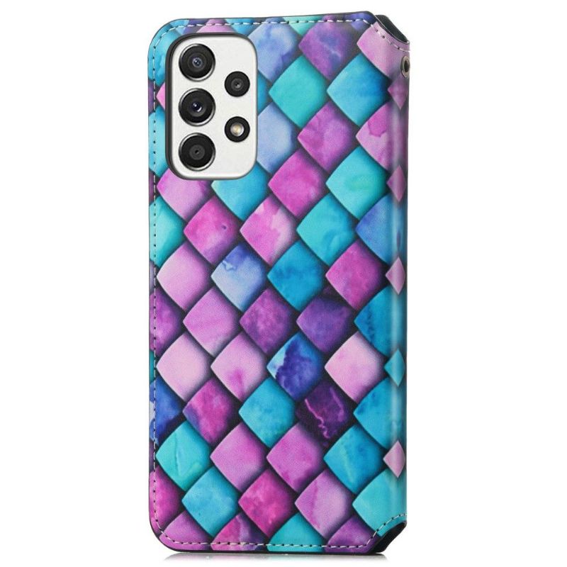 Kožené Pouzdro Na Samsung Galaxy A33 5G Flipové Pouzdro Barevná Želva