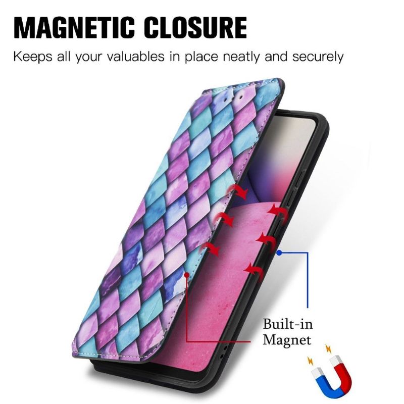 Kožené Pouzdro Na Samsung Galaxy A33 5G Flipové Pouzdro Barevná Želva