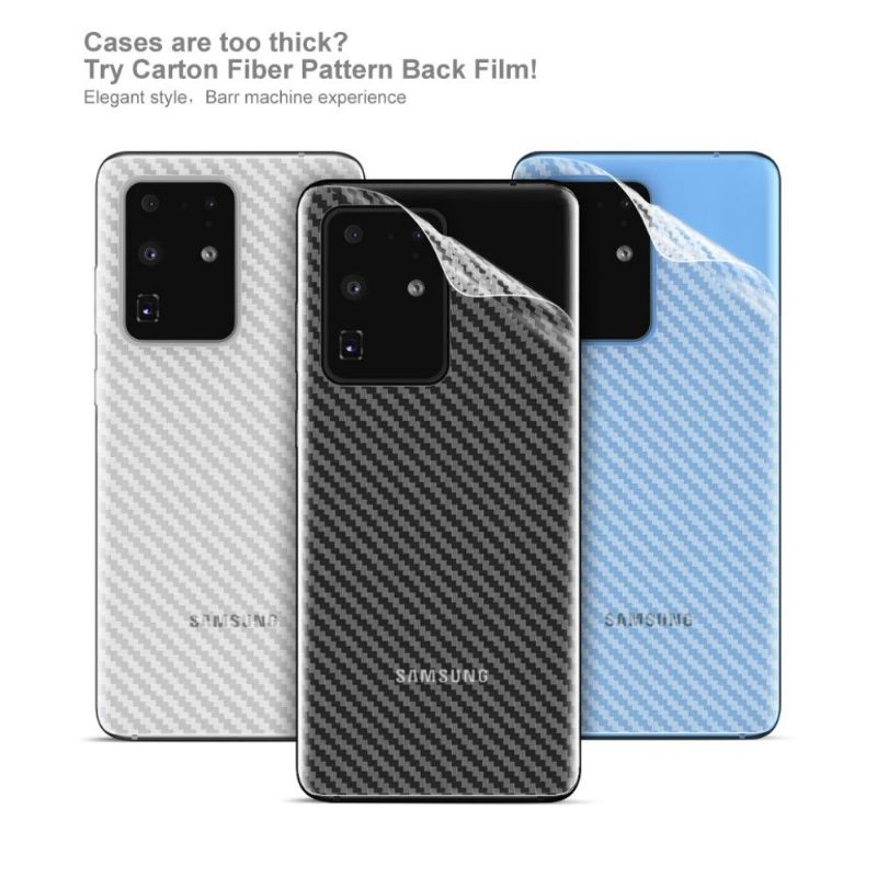 2 Zadní Fólie Karbonového Stylu Pro Samsung Galaxy S20 Ultra