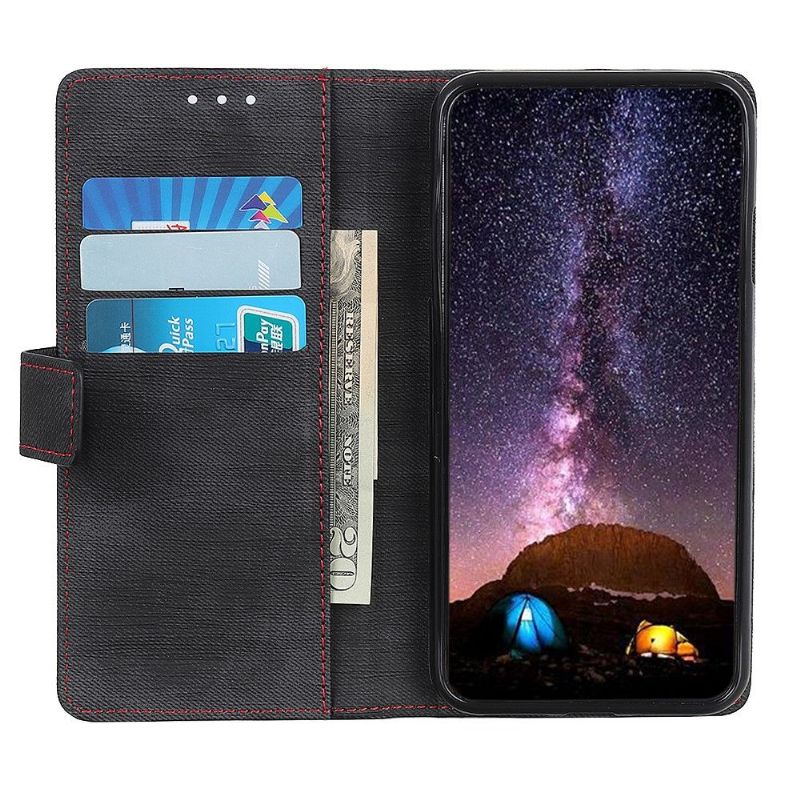 Flipové Pouzdro Na Samsung Galaxy S20 Ultra Látkový Potah Se Švy