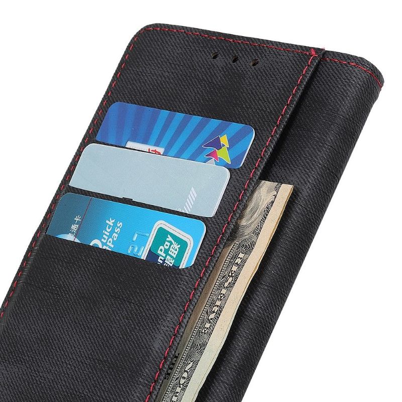 Flipové Pouzdro Na Samsung Galaxy S20 Ultra Látkový Potah Se Švy