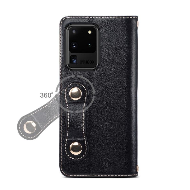 Flipové Pouzdro Na Samsung Galaxy S20 Ultra Prémiové Šití Kůží