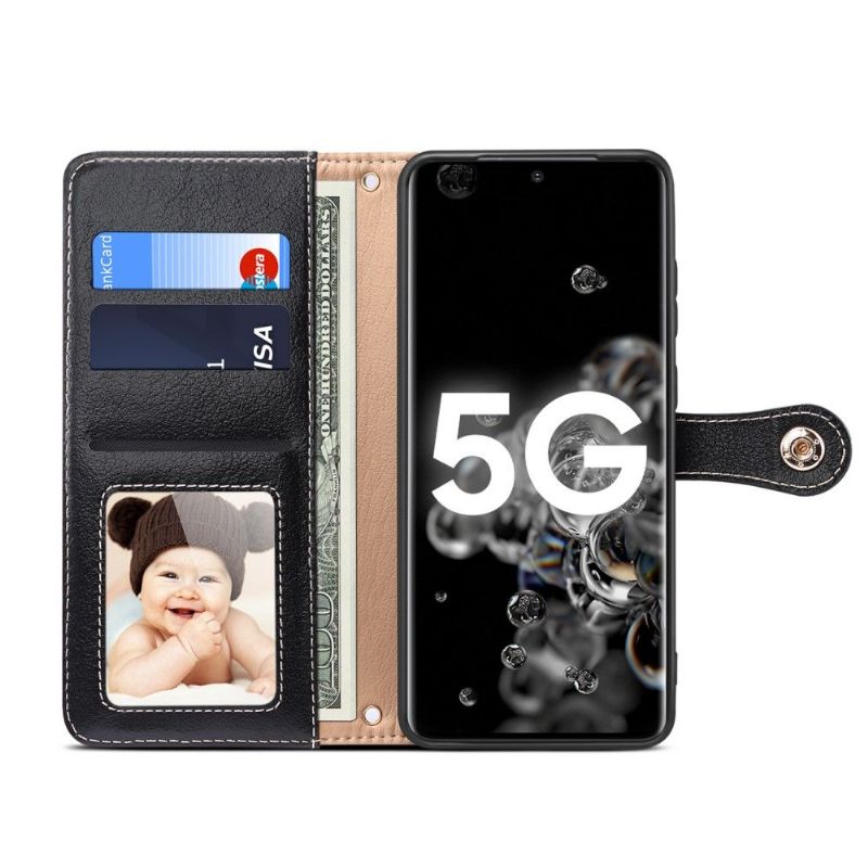 Flipové Pouzdro Na Samsung Galaxy S20 Ultra Prémiové Šití Kůží