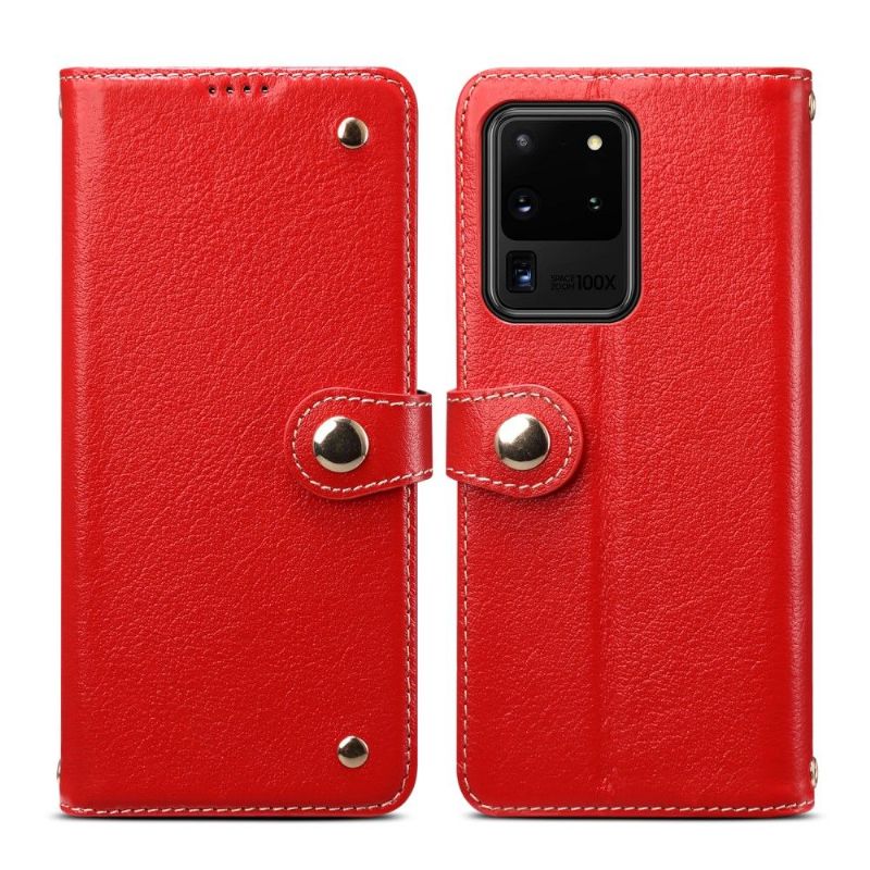 Flipové Pouzdro Na Samsung Galaxy S20 Ultra Prémiové Šití Kůží