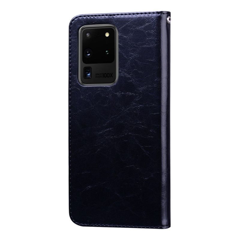 Kožené Pouzdro Folio Na Samsung Galaxy S20 Ultra Luxusní Vintage Kožený Efekt