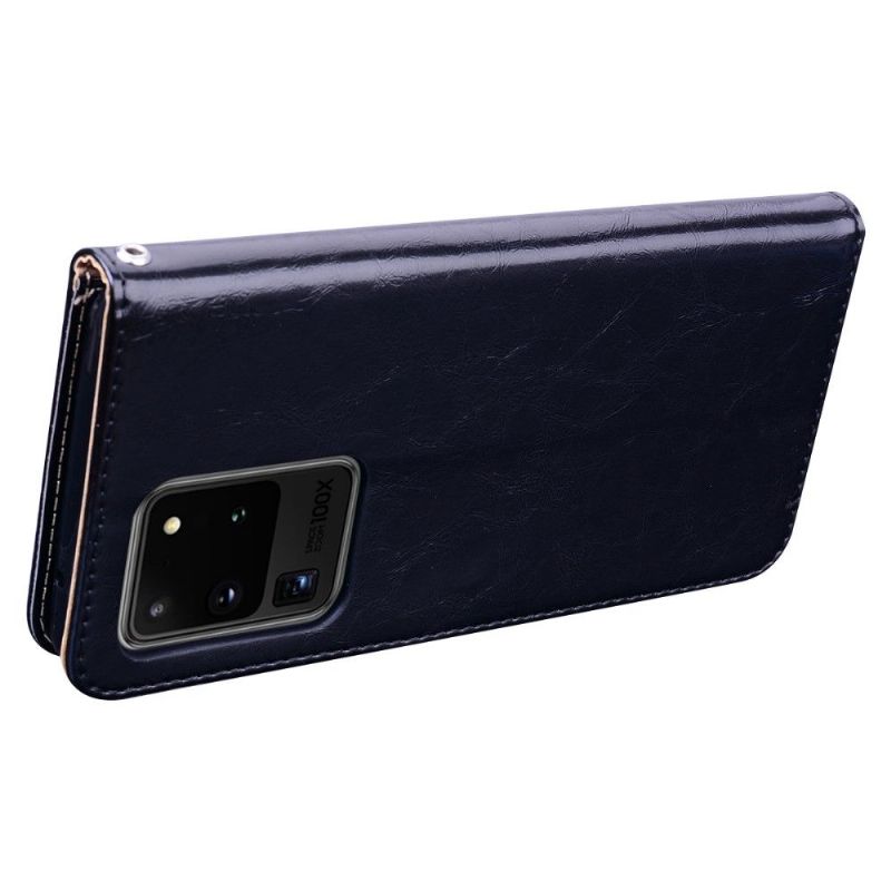 Kožené Pouzdro Folio Na Samsung Galaxy S20 Ultra Luxusní Vintage Kožený Efekt
