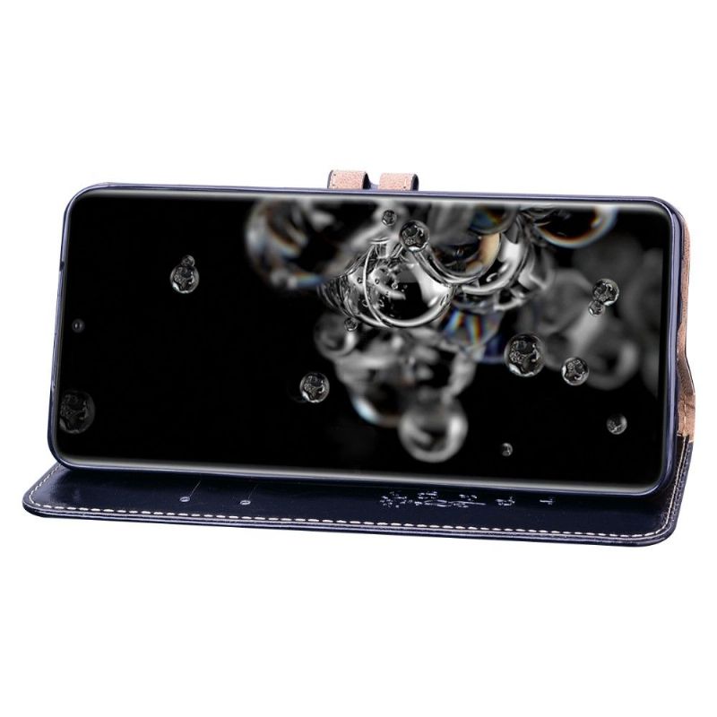 Kožené Pouzdro Folio Na Samsung Galaxy S20 Ultra Luxusní Vintage Kožený Efekt
