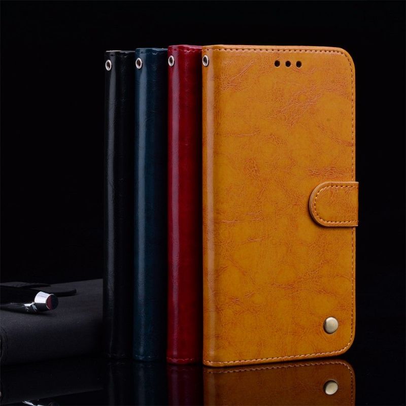 Kožené Pouzdro Folio Na Samsung Galaxy S20 Ultra Luxusní Vintage Kožený Efekt
