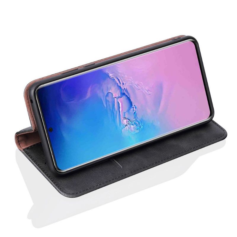 Kožené Pouzdro Na Samsung Galaxy S20 Ultra Držák Karet Z Nebeské Umělé Kůže