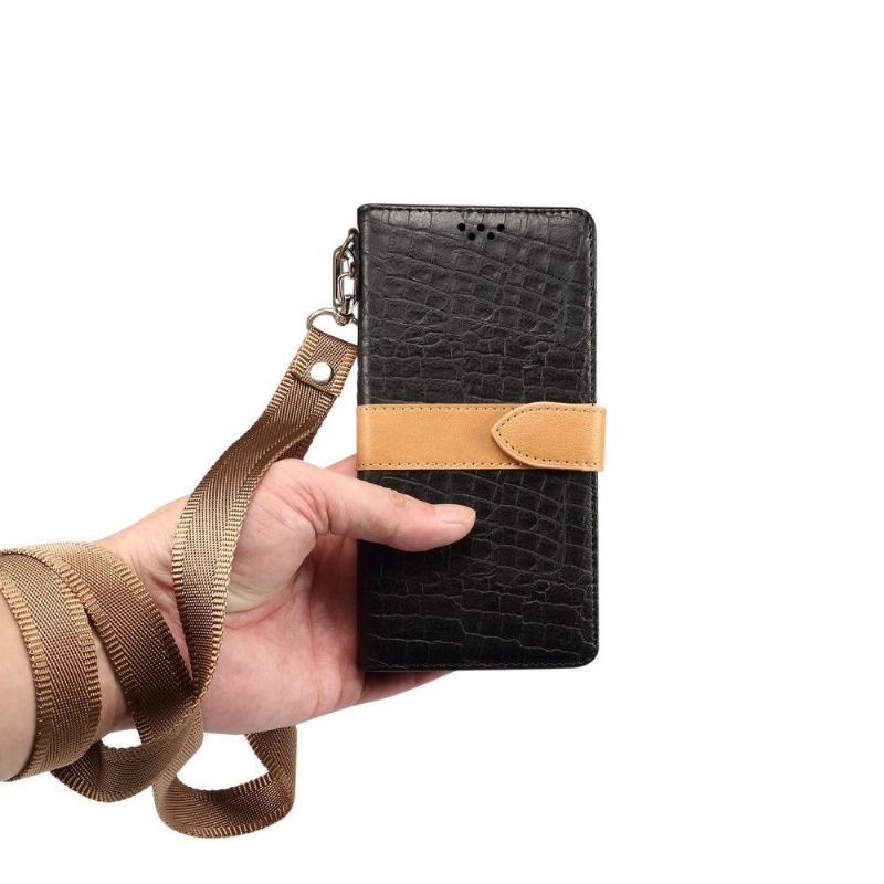 Kožené Pouzdro Na Samsung Galaxy S20 Ultra Efekt Imitace Kůže Croc
