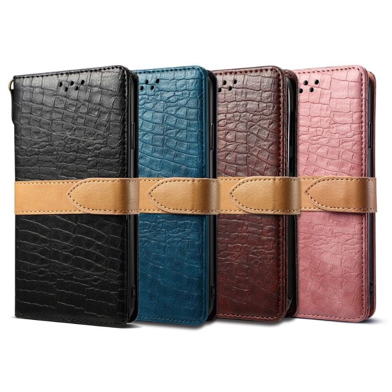 Kožené Pouzdro Na Samsung Galaxy S20 Ultra Efekt Imitace Kůže Croc