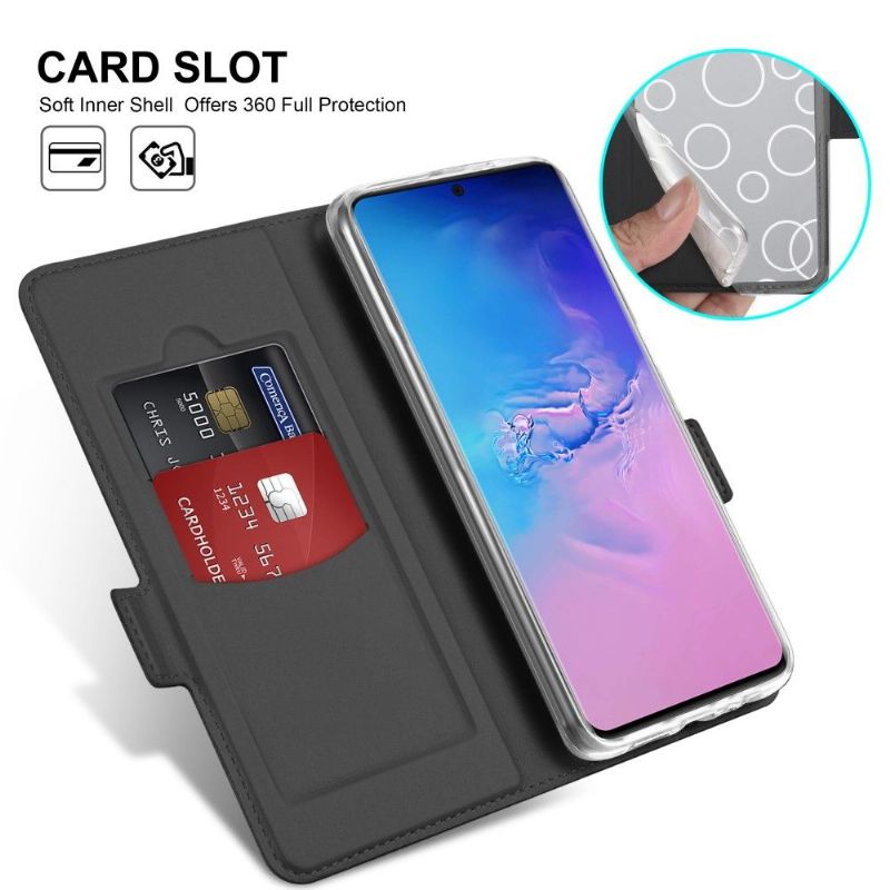 Kožené Pouzdro Na Samsung Galaxy S20 Ultra Flipové Pouzdro Pouzdro Na Stojan - Černé