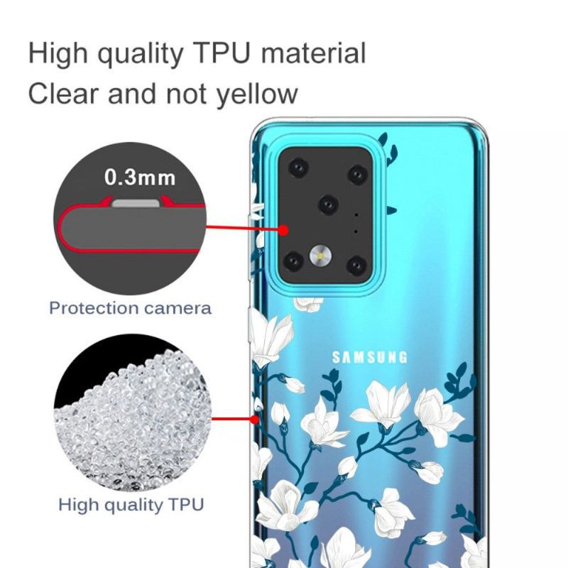 Kryty Na Mobil Na Samsung Galaxy S20 Ultra Bílé Květy