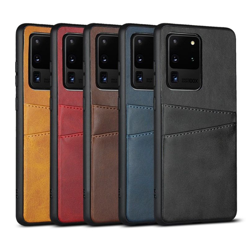 Kryty Na Mobil Na Samsung Galaxy S20 Ultra Kožený Držák Karty S Efekty